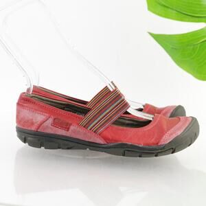 Keen Womens Rivington CNX Mary Jane Shoe Size 6 Red Minimal Slip-On Flat Outdoor